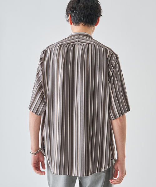 EDIFICE（エディフィス）の「パターンクリスプ ショートスリーブ バンドカラーシャツ（シャツ/ブラウス・メンズ・ベージュ/ブラック/グレー・SMALL/MEDIUM/LARGE）」の11枚目の写真