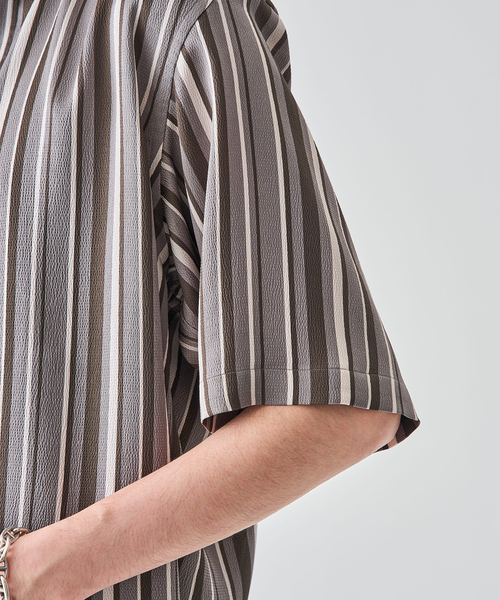 EDIFICE（エディフィス）の「パターンクリスプ ショートスリーブ バンドカラーシャツ（シャツ/ブラウス・メンズ・ベージュ/ブラック/グレー・SMALL/MEDIUM/LARGE）」の12枚目の写真