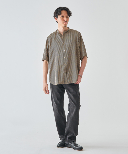 EDIFICE（エディフィス）の「パターンクリスプ ショートスリーブ バンドカラーシャツ（シャツ/ブラウス・メンズ・ベージュ/ブラック/グレー・SMALL/MEDIUM/LARGE）」の14枚目の写真