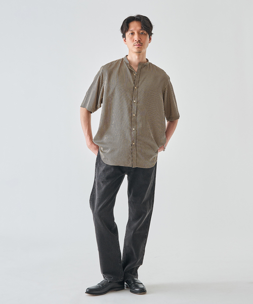 EDIFICE（エディフィス）の「パターンクリスプ ショートスリーブ バンドカラーシャツ（シャツ/ブラウス・メンズ・ベージュ/ブラック/グレー・SMALL/MEDIUM/LARGE）」の15枚目の写真