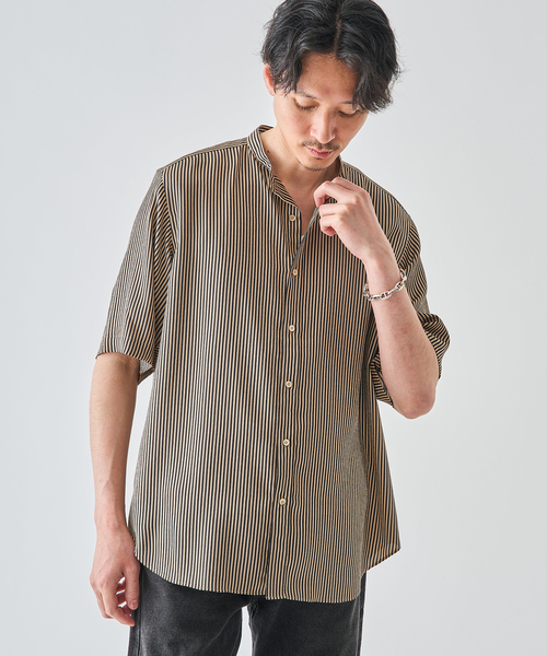 EDIFICE（エディフィス）の「パターンクリスプ ショートスリーブ バンドカラーシャツ（シャツ/ブラウス・メンズ・ベージュ/ブラック/グレー・SMALL/MEDIUM/LARGE）」の17枚目の写真