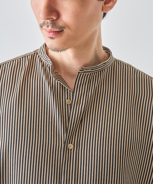 EDIFICE（エディフィス）の「パターンクリスプ ショートスリーブ バンドカラーシャツ（シャツ/ブラウス・メンズ・ベージュ/ブラック/グレー・SMALL/MEDIUM/LARGE）」の20枚目の写真