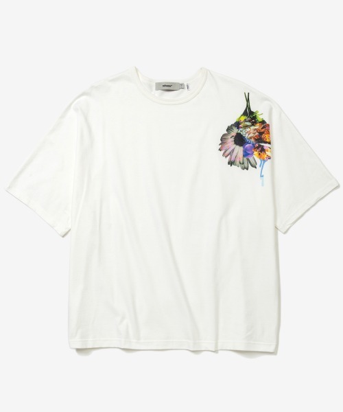 rehacer（レアセル）の「rehacer : × everglouu  Art Bloom Dolman CS/ アートブルーム ドルマン  カットソー（Tシャツ/カットソー・メンズ・ホワイト/ブラック・SMALL/X-LARGE/LARGE/MEDIUM）」の15枚目の写真