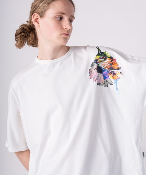 rehacer（レアセル）の「rehacer : × everglouu  Art Bloom Dolman CS/ アートブルーム ドルマン  カットソー（Tシャツ/カットソー・メンズ・ホワイト/ブラック・SMALL/X-LARGE/LARGE/MEDIUM）」の4枚目の写真