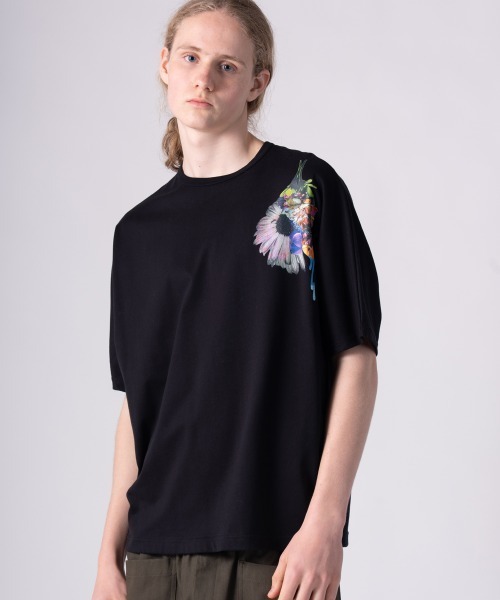 rehacer（レアセル）の「rehacer : × everglouu  Art Bloom Dolman CS/ アートブルーム ドルマン  カットソー（Tシャツ/カットソー・メンズ・ホワイト/ブラック・SMALL/X-LARGE/LARGE/MEDIUM）」の8枚目の写真