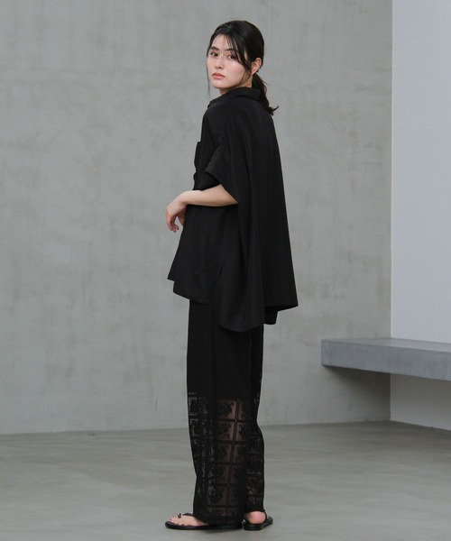 LAKOLE（ラコレ）の「ブロックレースワイドパンツ /663221（その他パンツ・レディース・アイボリー/ブラック/ラベンダー/ブラウン・FREE）」の7枚目の写真