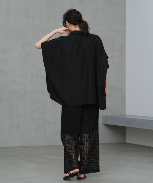 LAKOLE（ラコレ）の「ブロックレースワイドパンツ /663221（その他パンツ・レディース・アイボリー/ブラック/ラベンダー/ブラウン・FREE）」の8枚目の写真