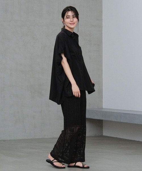 LAKOLE（ラコレ）の「ブロックレースワイドパンツ /663221（その他パンツ・レディース・アイボリー/ブラック/ラベンダー/ブラウン・FREE）」の9枚目の写真