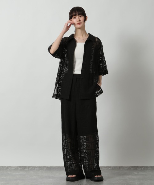 LAKOLE（ラコレ）の「ブロックレースワイドパンツ /663221（その他パンツ・レディース・アイボリー/ブラック/ラベンダー/ブラウン・FREE）」の13枚目の写真