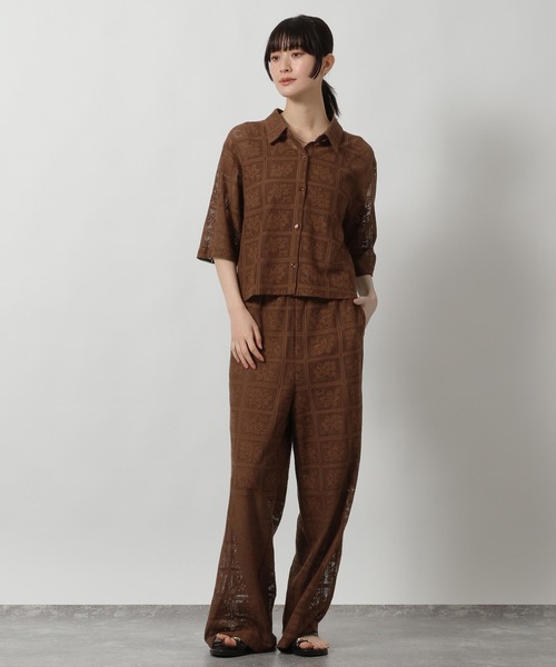 LAKOLE（ラコレ）の「ブロックレースワイドパンツ /663221（その他パンツ・レディース・アイボリー/ブラック/ラベンダー/ブラウン・FREE）」の18枚目の写真