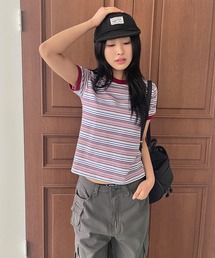 バイカラーボーダーTシャツカットソー