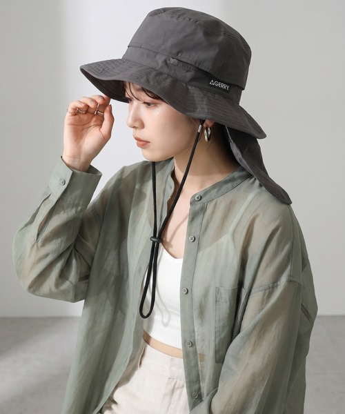 GERRY(ジェリー)の「GERRY遮熱タレ付きアドベンチャーハット(ハット・メンズ・チャコールグレー/カーキ/ブラック・M/57.5cm)」の8枚目の写真