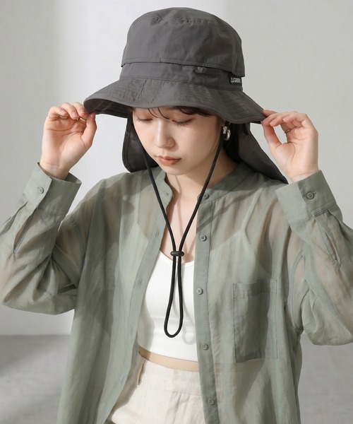 GERRY(ジェリー)の「GERRY遮熱タレ付きアドベンチャーハット(ハット・メンズ・チャコールグレー/カーキ/ブラック・M/57.5cm)」の7枚目の写真