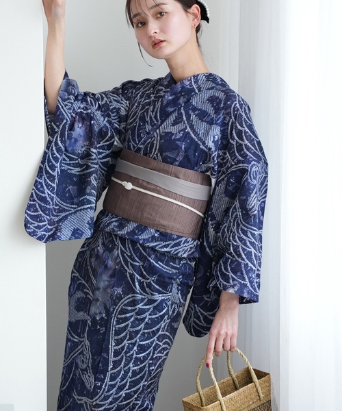 有松絞り浴衣3点セット utatane 夜波朱雀