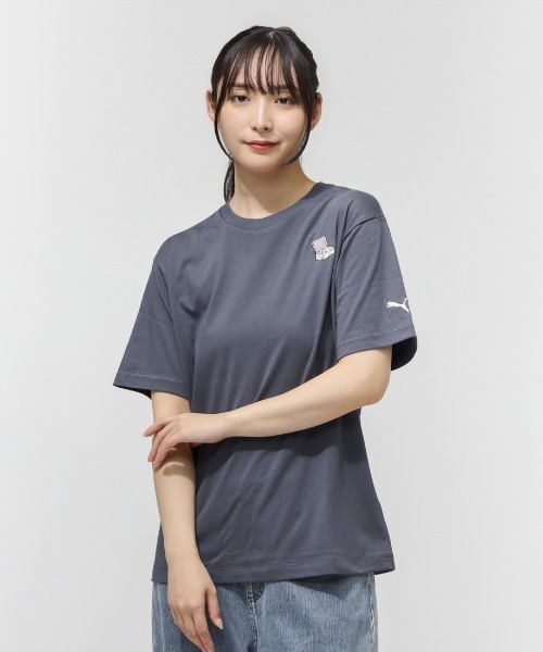 PUMA（プーマ）の「【別注】プーマ PUMA ANIMAL GRAPHIC TEE 限定コラボ（Tシャツ/カットソー・レディース・ピンク/ホワイト/グレー・S/M/L/XL）」の3枚目の写真