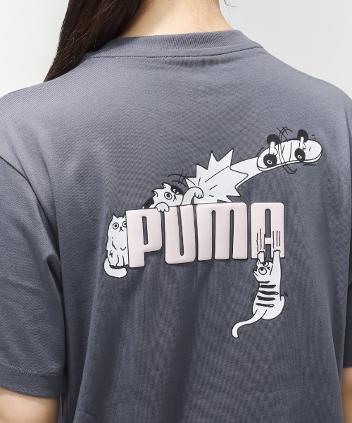 PUMA（プーマ）の「【別注】プーマ PUMA ANIMAL GRAPHIC TEE 限定コラボ（Tシャツ/カットソー・レディース・ピンク/ホワイト/グレー・S/M/L/XL）」の9枚目の写真
