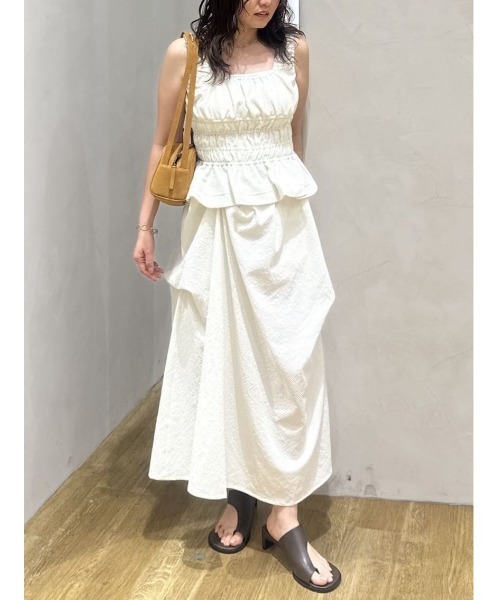 STYLEMIXER（スタイルミキサー）の「ランダムタックサッカースカート（スカート・レディース・レッド/ホワイト/ブラック・MEDIUM/SMALL）」の12枚目の写真