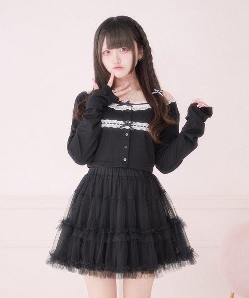 Pal elfy(パルエルフィー)の「ボリュームチュールミニスカート(スカート・レディース・オフホワイト/ブラック・フリー)」の17枚目の写真