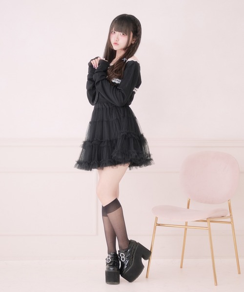 Pal elfy(パルエルフィー)の「ボリュームチュールミニスカート(スカート・レディース・オフホワイト/ブラック・フリー)」の13枚目の写真