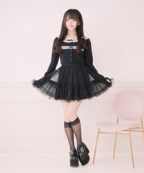 Pal elfy(パルエルフィー)の「ボリュームチュールミニスカート(スカート・レディース・オフホワイト/ブラック・フリー)」の14枚目の写真