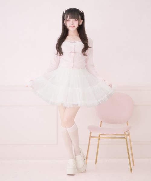 Pal elfy(パルエルフィー)の「ボリュームチュールミニスカート(スカート・レディース・オフホワイト/ブラック・フリー)」の5枚目の写真