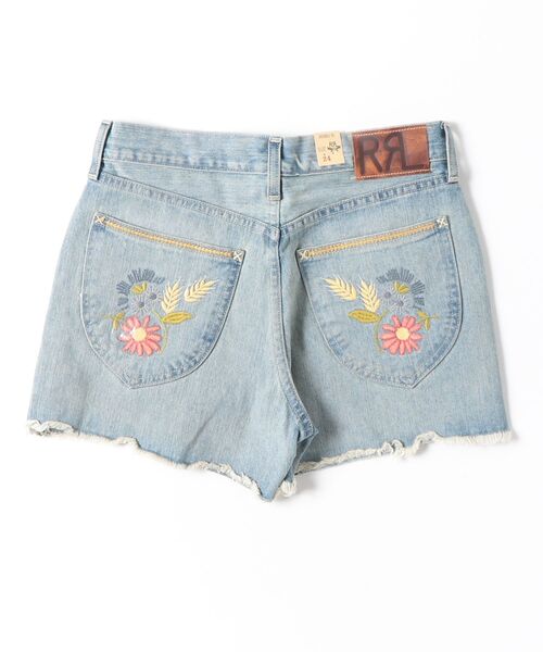 RRL(ダブル アール エル)の「フローラルエンブロイダリー デニム ショートパンツ(デニムパンツ・レディース・ブルー・29/28/27/26/25/24)」の2枚目の写真