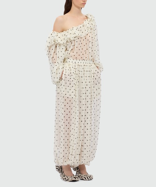 MSGM(エムエスジーエム)の「ポルカドット シフォン ラッフルブラウス(シャツ/ブラウス・レディース・ブラック・38)」の4枚目の写真