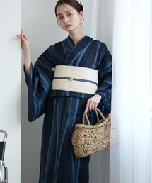 utatane | 浴衣3点セット 粋モダン 紺地によろけ流し(浴衣)