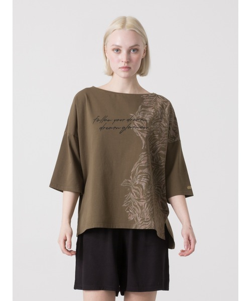 DIMENSIONE danza(ディメンシオーネ ダンツァ)の「デザインTシャツ(Tシャツ/カットソー・レディース・オフホワイト/アーミー/ベージュ・SMALL)」の3枚目の写真