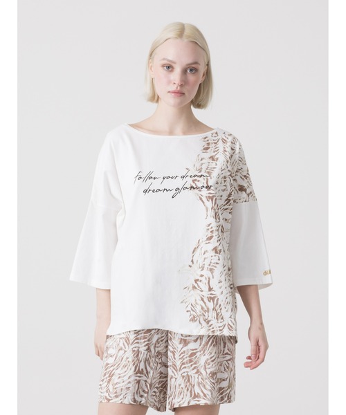 DIMENSIONE danza(ディメンシオーネ ダンツァ)の「デザインTシャツ(Tシャツ/カットソー・レディース・オフホワイト/アーミー/ベージュ・SMALL)」の2枚目の写真