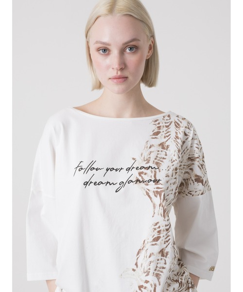 DIMENSIONE danza(ディメンシオーネ ダンツァ)の「デザインTシャツ(Tシャツ/カットソー・レディース・オフホワイト/アーミー/ベージュ・SMALL)」の6枚目の写真