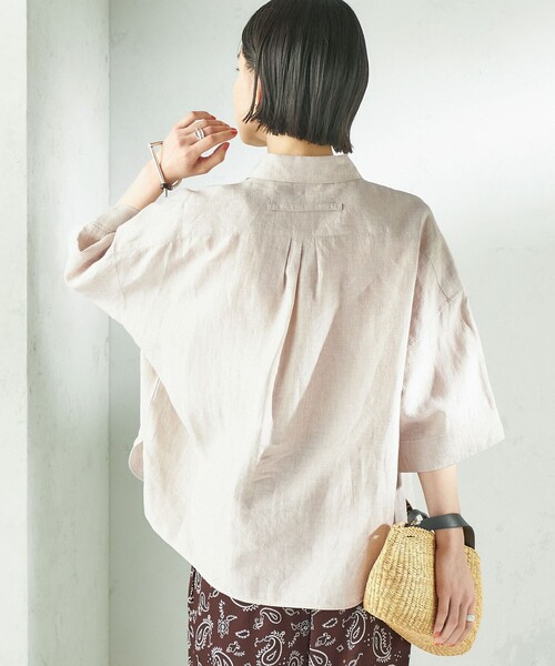 TICCA（ティッカ）の「TICCA:〈手洗い可能〉リネン 半袖 シャツ（シャツ/ブラウス・レディース・ベージュ系/ブラウン・ONE SIZE）」の13枚目の写真