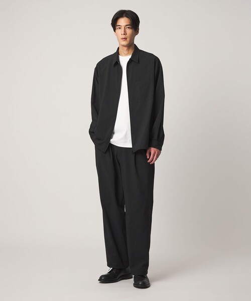 UNITED ARROWS(ユナイテッドアローズ)の「DotAir ドットエア サッカー ジップ シャツ 吸水速乾(シャツ/ブラウス・メンズ・ブラック/オリーブ・XL/L/M/S)」の4枚目の写真