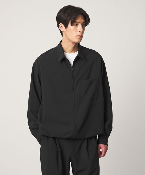 UNITED ARROWS(ユナイテッドアローズ)の「DotAir ドットエア サッカー ジップ シャツ 吸水速乾(シャツ/ブラウス・メンズ・ブラック/オリーブ・XL/L/M/S)」の6枚目の写真