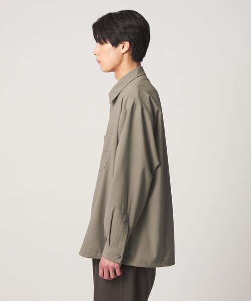 UNITED ARROWS(ユナイテッドアローズ)の「DotAir ドットエア サッカー ジップ シャツ 吸水速乾(シャツ/ブラウス・メンズ・ブラック/オリーブ・XL/L/M/S)」の9枚目の写真