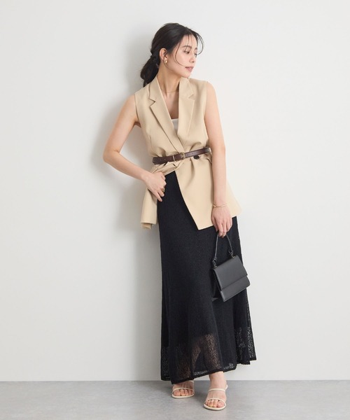 Futier land(フューティアランド)の「【上品さと軽やかさを纏う】レーススカート(スカート・レディース・ホワイト/ブラック・MEDIUM/SMALL)」の18枚目の写真