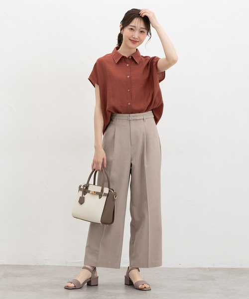 Honeys(ハニーズ)の「【接触冷感】麻混ゆるシャツ(シャツ/ブラウス・レディース・ブラック/アイボリー/ネイビー/オレンジ・L/LL/M)」の13枚目の写真