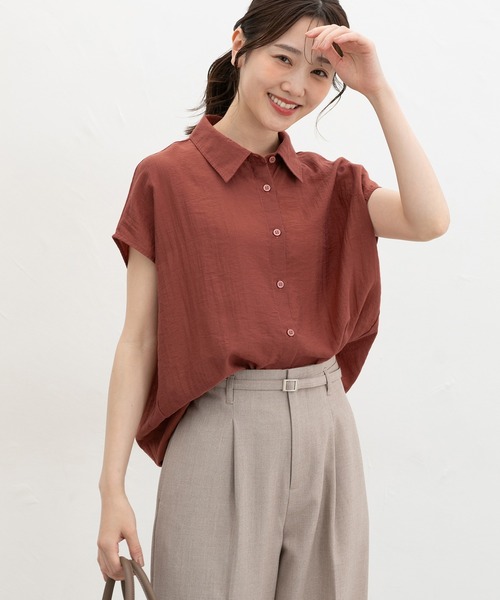 Honeys(ハニーズ)の「【接触冷感】麻混ゆるシャツ(シャツ/ブラウス・レディース・ブラック/アイボリー/ネイビー/オレンジ・L/LL/M)」の16枚目の写真