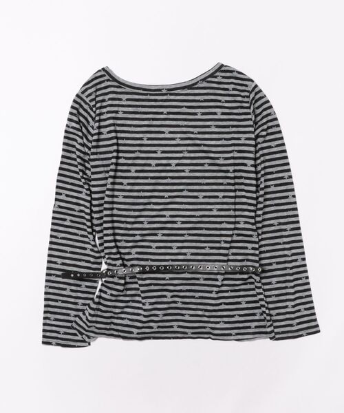 HALEY PESCA（ヘーリーペスカ）の「HALEY PESCA/【星柄×ボーダー】ワンショルダーカットソー ベルト付き（Tシャツ/カットソー・レディース・ホワイト/ブラック/ネイビー・FREE）」の9枚目の写真