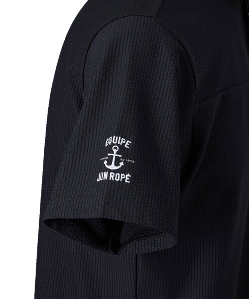 JUN&ROPE'(ジュンアンドロペ)の「スーパーストレッチサッカー半袖シャツ/吸水速乾(ポロシャツ・メンズ・ブラック/ホワイト/ネイビー・L/M/XL)」の9枚目の写真