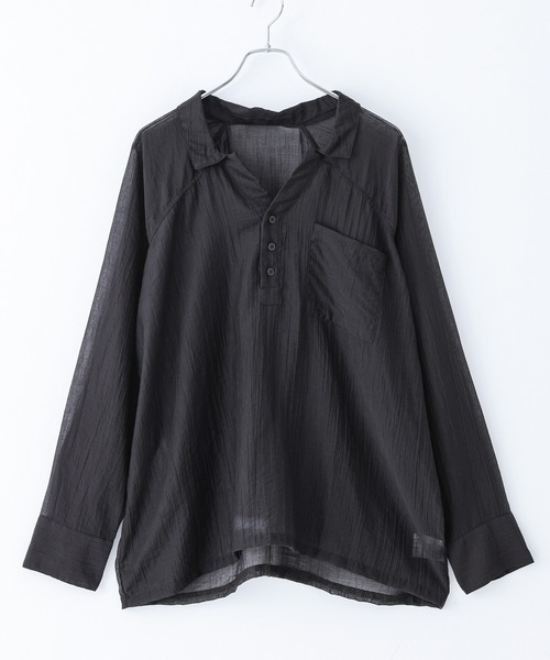 MDR（エムディアール）の「スキッパーシアーシャツ（シャツ/ブラウス・メンズ・ブルー/オフホワイト/ブラック・L/M）」の5枚目の写真