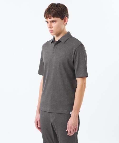 MACKINTOSH PHILOSOPHY(マッキントッシュ フィロソフィー)の「スキッパーポロ ミニワッフル(ポロシャツ・メンズ・ライトグレー/チャコールグレー/ダークネイビー・38/40)」の6枚目の写真