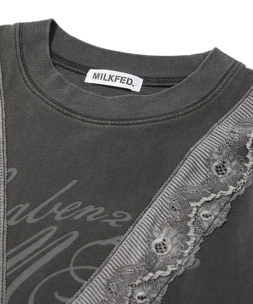 MILKFED.(ミルクフェド)の「LACE S/S TOP(Tシャツ/カットソー・レディース・オフホワイト/グレー/ブラック・ONE SIZE)」の15枚目の写真