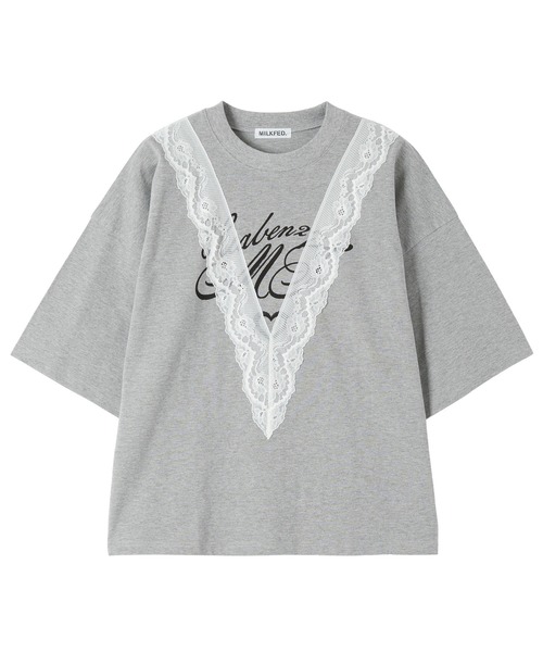 MILKFED.(ミルクフェド)の「LACE S/S TOP(Tシャツ/カットソー・レディース・オフホワイト/グレー/ブラック・ONE SIZE)」の11枚目の写真