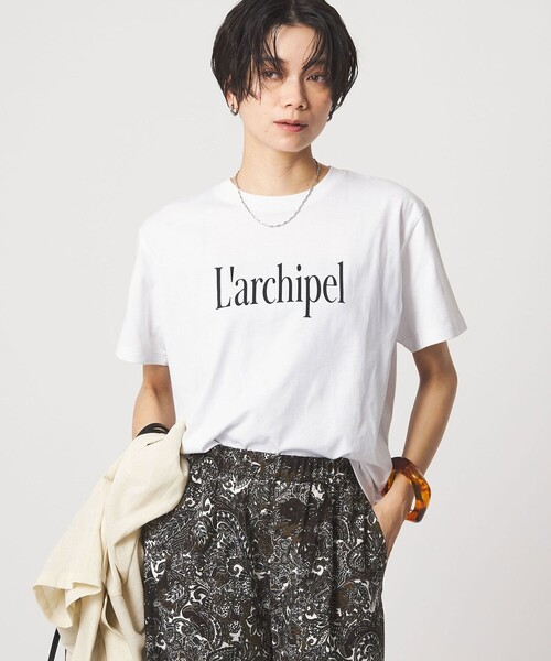 green label relaxing（グリーンレーベルリラクシング）の「ロゴ ショートスリーブ Tシャツ（Tシャツ/カットソー・レディース・オフホワイト/ダークブラウン/ピンク/ダークグレー・FREE）」の2枚目の写真