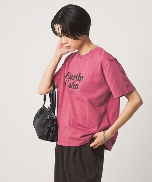 green label relaxing（グリーンレーベルリラクシング）の「ロゴ ショートスリーブ Tシャツ（Tシャツ/カットソー・レディース・オフホワイト/ダークブラウン/ピンク/ダークグレー・FREE）」の5枚目の写真