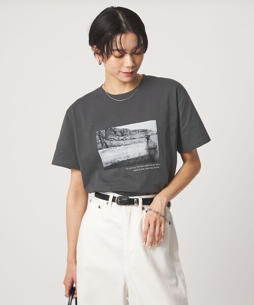 green label relaxing（グリーンレーベルリラクシング）の「ロゴ ショートスリーブ Tシャツ（Tシャツ/カットソー・レディース・オフホワイト/ダークブラウン/ピンク/ダークグレー・FREE）」の10枚目の写真