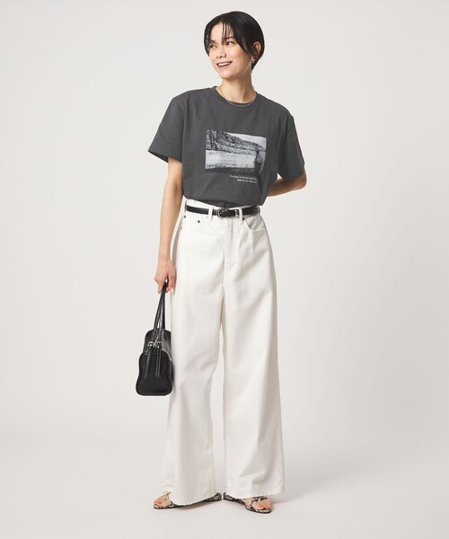 green label relaxing（グリーンレーベルリラクシング）の「ロゴ ショートスリーブ Tシャツ（Tシャツ/カットソー・レディース・オフホワイト/ダークブラウン/ピンク/ダークグレー・FREE）」の12枚目の写真