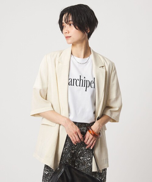 green label relaxing（グリーンレーベルリラクシング）の「ロゴ ショートスリーブ Tシャツ（Tシャツ/カットソー・レディース・オフホワイト/ダークブラウン/ピンク/ダークグレー・FREE）」の17枚目の写真