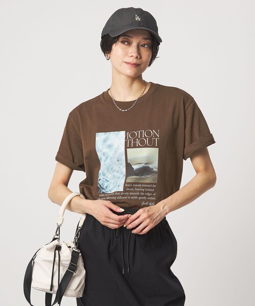 green label relaxing（グリーンレーベルリラクシング）の「ロゴ ショートスリーブ Tシャツ（Tシャツ/カットソー・レディース・オフホワイト/ダークブラウン/ピンク/ダークグレー・FREE）」の20枚目の写真